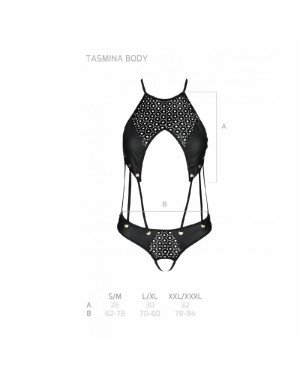 Боді з екошкіри з ремінцями та перфорацією Tamaris Body black L/XL — Passion