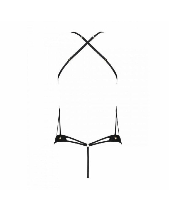 Боді з екошкіри з ремінцями та перфорацією Tamaris Body black L/XL — Passion