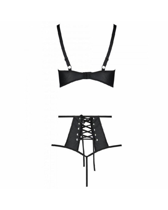 Комплект з екошкіри: бюстгальтер та трусики з перфорацією Tamaris Set black XXL/XXXL — Passion Комплект з екошкіри: бюстгальтер та трусики з перфорацією Tamaris Set black XXL/XXXL — Passion