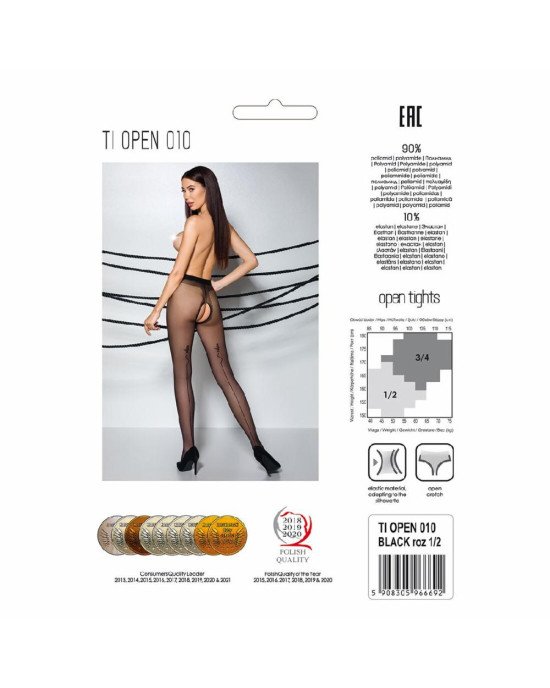 Колготки з відкритим доступом, контрастна лінія TIOPEN 010 black 1/2 (20 den) — Passion Колготки з відкритим доступом, контрастна лінія TIOPEN 010 black 1/2 (20 den) — Passion