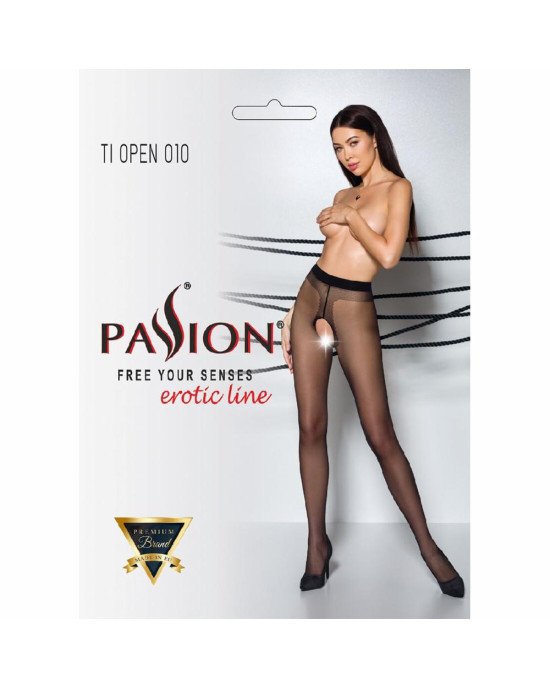 Колготки з відкритим доступом, контрастна лінія TIOPEN 010 black 1/2 (20 den) — Passion Колготки з відкритим доступом, контрастна лінія TIOPEN 010 black 1/2 (20 den) — Passion