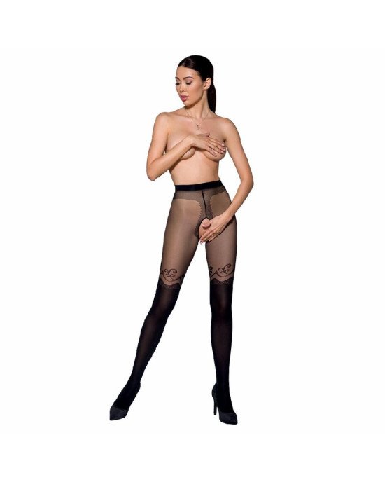 Колготки з відкритим доступом, подвійна щільність TIOPEN 012 black 1/2 (20/40 den) — Passion Колготки з відкритим доступом, подвійна щільність TIOPEN 012 black 1/2 (20/40 den) — Passion
