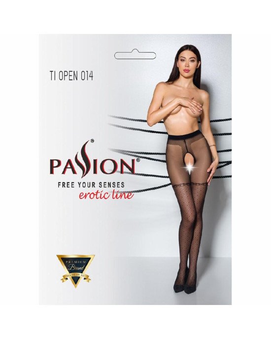 Колготки з відкритим доступом, імітація панчіх TIOPEN 014 black 1/2 (20 den) — Passion Колготки з відкритим доступом, імітація панчіх TIOPEN 014 black 1/2 (20 den) — Passion