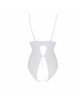 Боді з ажурним декором та відкритим кроком Ursula Body white S/M — Passion
