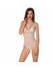 Боді з ажурним декором та відкритим кроком Ursula Body white S/M — Passion
