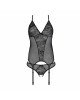 Корсет із пажами, трусики з ажурним декором та відкритим кроком Ursula Corset black L/XL — Passion Корсет із пажами, трусики з ажурним декором та відкритим кроком Ursula Corset black L/XL — Passion