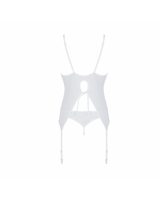 Корсет із пажами, трусики з ажурним декором та відкритим кроком Ursula Corset white S/M — Passion Корсет із пажами, трусики з ажурним декором та відкритим кроком Ursula Corset white S/M — Passion