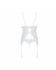 Корсет із пажами, трусики з ажурним декором та відкритим кроком Ursula Corset white XXL/XXXL — Passi Корсет із пажами, трусики з ажурним декором та відкритим кроком Ursula Corset white XXL/XXXL — Passi