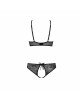 Комплект: бра, трусики з ажурним декором та відкритим кроком Ursula Set black S/M — Passion Комплект: бра, трусики з ажурним декором та відкритим кроком Ursula Set black S/M — Passion