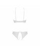 Комплект: бра, трусики з ажурним декором та відкритим кроком Ursula Set white S/M — Passion