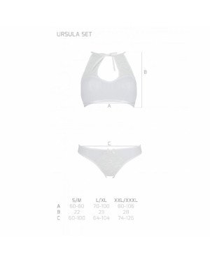 Комплект: бра, трусики з ажурним декором та відкритим кроком Ursula Set white XXL/XXXL — Passion Комплект: бра, трусики з ажурним декором та відкритим кроком Ursula Set white XXL/XXXL — Passion