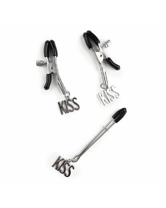 Затискач для сосків та клітора Art of Sex - Nipple and clit clamps KISS Затискач для сосків та клітора Art of Sex - Nipple and clit clamps KISS
