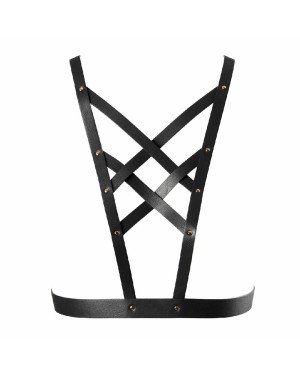 Портупея з екошкіри Bijoux Indiscrets Maze – Cross Cleavage Harness Black