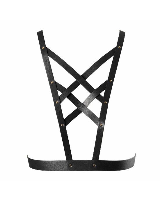 Портупея з екошкіри Bijoux Indiscrets Maze – Cross Cleavage Harness Black