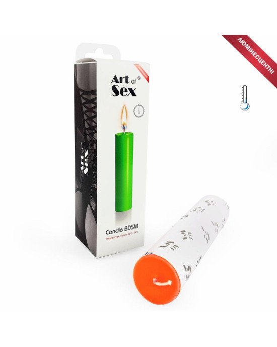 Помаранчева воскова свічка Art of Sex size M 15 см низькотемпературна, люмінесцентна Помаранчева воскова свічка Art of Sex size M 15 см низькотемпературна, люмінесцентна