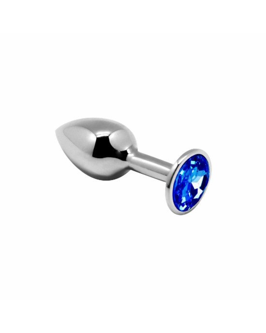 Металева анальна пробка з кристалом Alive Mini Metal Butt Plug Blue S Металева анальна пробка з кристалом Alive Mini Metal Butt Plug Blue S