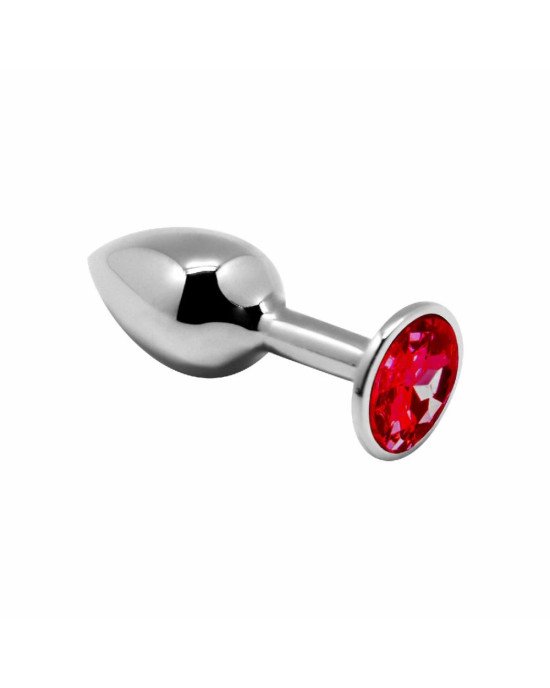 Металева анальна пробка з кристалом Alive Mini Metal Butt Plug Red M Металева анальна пробка з кристалом Alive Mini Metal Butt Plug Red M