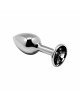 Металева анальна пробка з кристалом Alive Mini Metal Butt Plug Black M Металева анальна пробка з кристалом Alive Mini Metal Butt Plug Black M