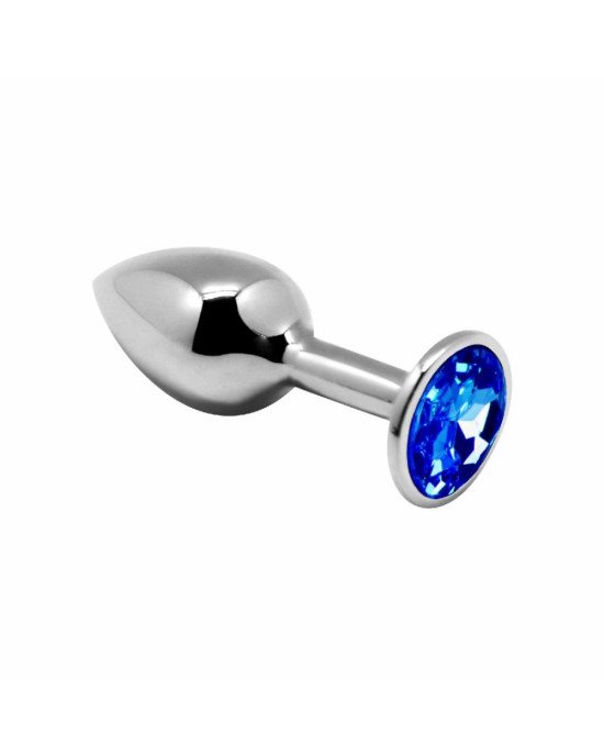Металева анальна пробка з кристалом Alive Mini Metal Butt Plug Blue M Металева анальна пробка з кристалом Alive Mini Metal Butt Plug Blue M