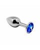 Металева анальна пробка з кристалом Alive Mini Metal Butt Plug Blue M Металева анальна пробка з кристалом Alive Mini Metal Butt Plug Blue M