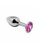 Металева анальна пробка з кристалом Alive Mini Metal Butt Plug Pink M Металева анальна пробка з кристалом Alive Mini Metal Butt Plug Pink M