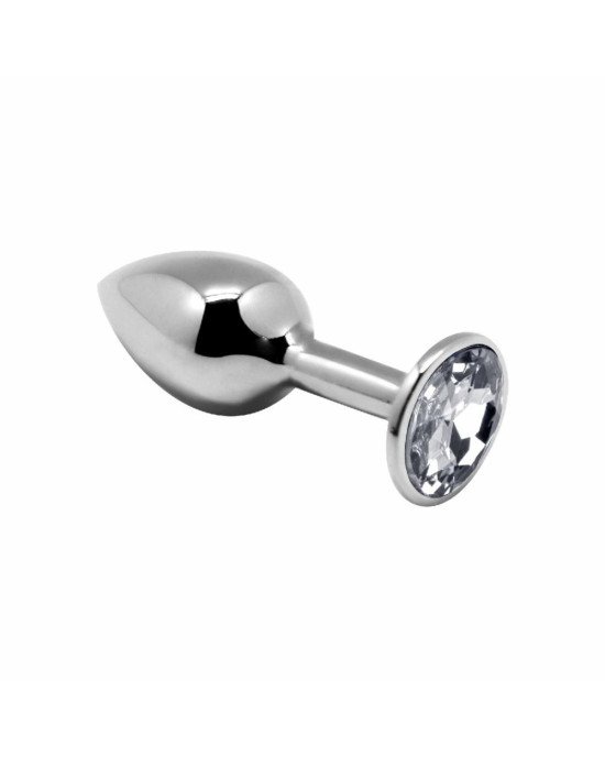 Металева анальна пробка з кристалом Alive Mini Metal Butt Plug White M Металева анальна пробка з кристалом Alive Mini Metal Butt Plug White M