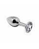 Металева анальна пробка з кристалом Alive Mini Metal Butt Plug White M Металева анальна пробка з кристалом Alive Mini Metal Butt Plug White M