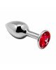 Металева анальна пробка з кристалом Alive Mini Metal Butt Plug Red L Металева анальна пробка з кристалом Alive Mini Metal Butt Plug Red L