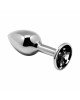 Металева анальна пробка з кристалом Alive Mini Metal Butt Plug Black L Металева анальна пробка з кристалом Alive Mini Metal Butt Plug Black L