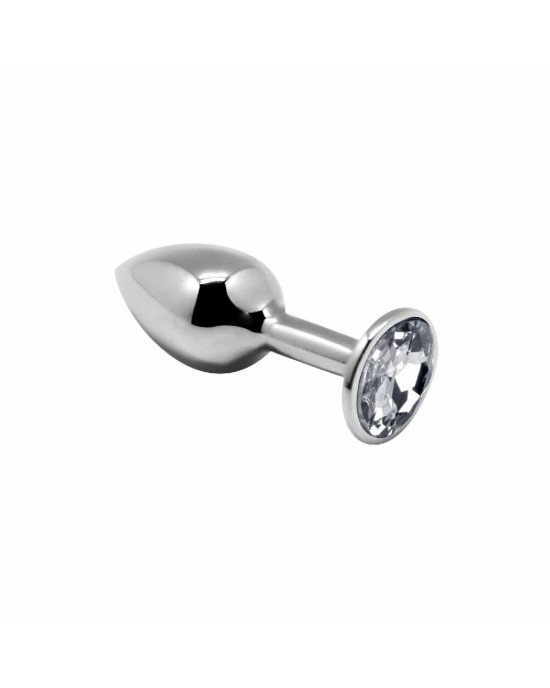 Металева анальна пробка з кристалом Alive Mini Metal Butt Plug White S Металева анальна пробка з кристалом Alive Mini Metal Butt Plug White S