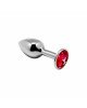Металева анальна пробка з кристалом Alive Mini Metal Butt Plug Red S Металева анальна пробка з кристалом Alive Mini Metal Butt Plug Red S