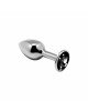 Металева анальна пробка з кристалом Alive Mini Metal Butt Plug Black S Металева анальна пробка з кристалом Alive Mini Metal Butt Plug Black S