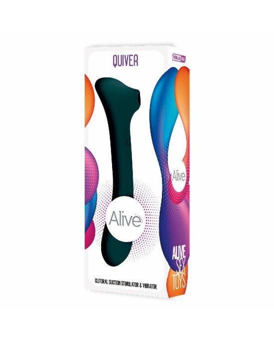 Вібратор та вакуумний кліторальний стимулятор 2-в-1 Alive Quiver Teal оновлена модель Вібратор та вакуумний кліторальний стимулятор 2-в-1 Alive Quiver Teal оновлена модель