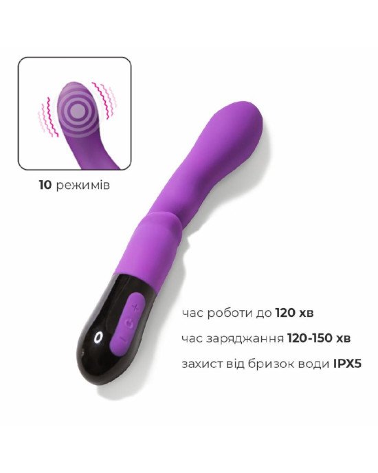 Вібратор Adrien Lastic Nyx 2.0 стимуляція точки G і входу в піхву, що перезаряджається Вібратор Adrien Lastic Nyx 2.0 стимуляція точки G і входу в піхву, що перезаряджається