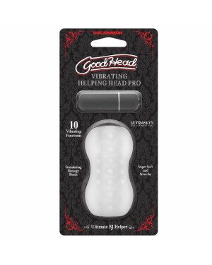 Мастурбатор з віброкулею Doc Johnson GoodHead – Vibrating Helping Head Pro – Frost Мастурбатор з віброкулею Doc Johnson GoodHead – Vibrating Helping Head Pro – Frost