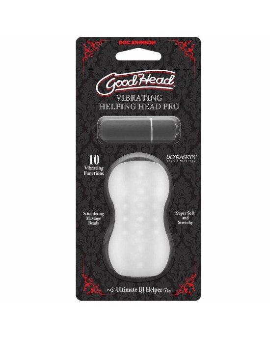 Мастурбатор з віброкулею Doc Johnson GoodHead – Vibrating Helping Head Pro – Frost Мастурбатор з віброкулею Doc Johnson GoodHead – Vibrating Helping Head Pro – Frost