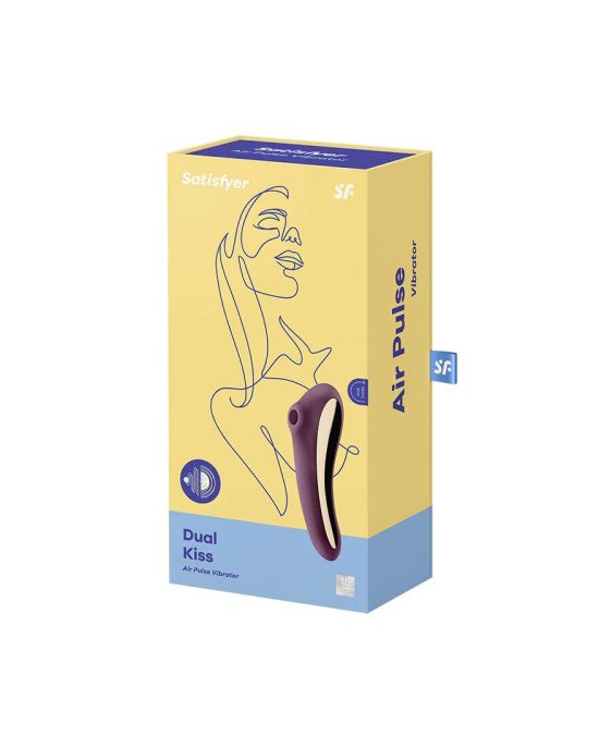 Вакуумний стимулятор з вібрацією Satisfyer Dual Kiss Wine Red Вакуумний стимулятор з вібрацією Satisfyer Dual Kiss Wine Red