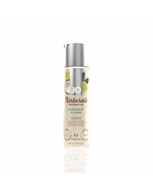 Масажна олія System JO – Naturals Massage Oil – Coconut & Lime з натуральними ефірними оліями (120 м