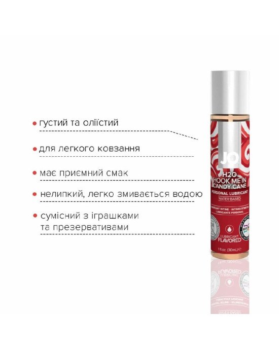 Лубрикант на водній основі System JO H2O – Candy Cane без цукру, рослинний гліцерин (30 мл) Лубрикант на водній основі System JO H2O – Candy Cane без цукру, рослинний гліцерин (30 мл)