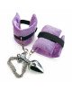 Наручники з металевою анальною пробкою Art of Sex Handcuffs with Metal Anal Plug size M Purple Наручники з металевою анальною пробкою Art of Sex Handcuffs with Metal Anal Plug size M Purple