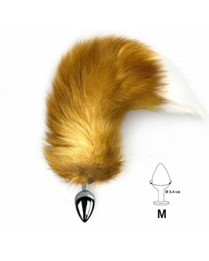 Металева анальна пробка з хвостом із натурального хутра Art of Sex size M Red fox Металева анальна пробка з хвостом із натурального хутра Art of Sex size M Red fox
