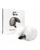 Силіконова анальна пробка з хвостом із натурального хутра Art of Sex size M White fox