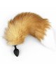Силіконова анальна пробка з хвостом із натурального хутра Art of Sex size M Red fox Силіконова анальна пробка з хвостом із натурального хутра Art of Sex size M Red fox