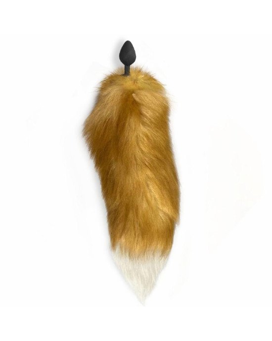 Силіконова анальна пробка з хвостом із натурального хутра Art of Sex size M Red fox Силіконова анальна пробка з хвостом із натурального хутра Art of Sex size M Red fox