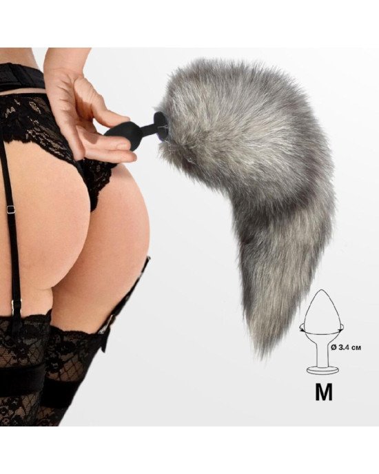 Силіконова анальна пробка з хвостом із натурального хутра Art of Sex size M Artctic fox Силіконова анальна пробка з хвостом із натурального хутра Art of Sex size M Artctic fox