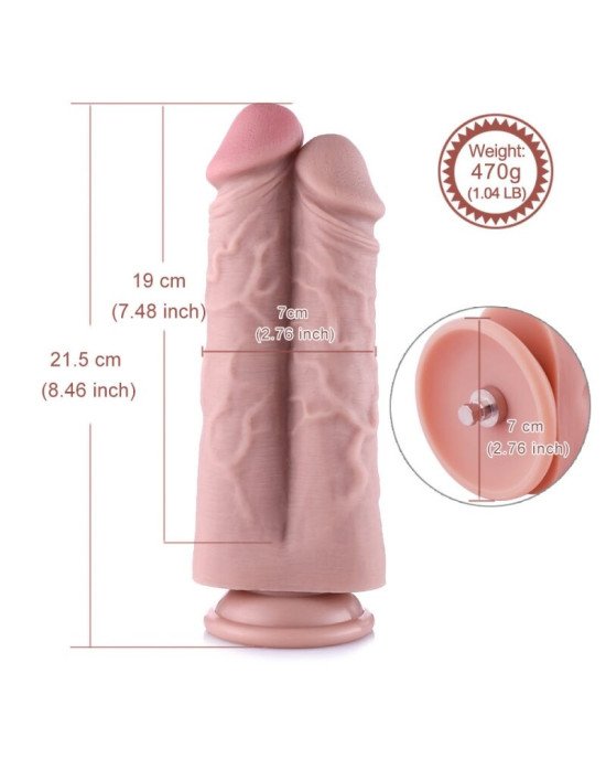 Подвійний дилдо для секс-машин Hismith 8.5″ Two Cocks One Hole Silicone Dildo Подвійний дилдо для секс-машин Hismith 8.5″ Two Cocks One Hole Silicone Dildo