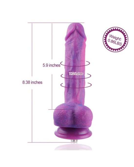 Фалоімітатор 8.2″ з вібрацією для секс-машин Hismith Purple Silicone Dildo with Vibe, KlicLok Фалоімітатор 8.2″ з вібрацією для секс-машин Hismith Purple Silicone Dildo with Vibe, KlicLok
