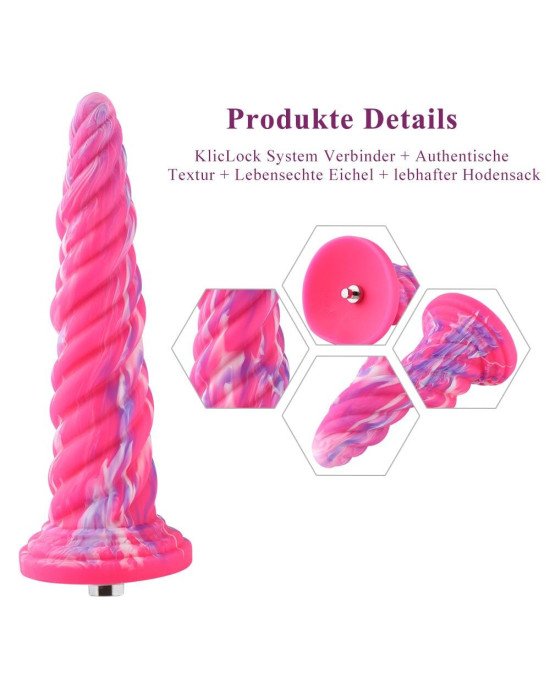 Фантазійний фалоімітатор 10.12″ для секс-машин Hismith Silicone Dildo rose Monster Series, KlicLok Фантазійний фалоімітатор 10.12″ для секс-машин Hismith Silicone Dildo rose Monster Series, KlicLok