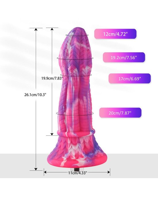 Фалоімітатор для секс-машин Hismith 10.3″ Silicone Monster Dildo Series, система кріплення KlicLok т Фалоімітатор для секс-машин Hismith 10.3″ Silicone Monster Dildo Series, система кріплення KlicLok т
