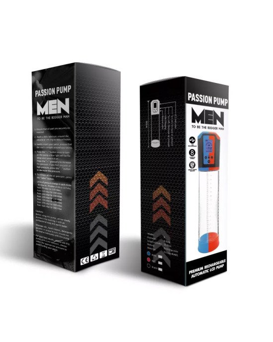 Автоматична вакуумна помпа Men Powerup Passion Pump Red, LED-табло, перезаряджувана, 8 режимів Автоматична вакуумна помпа Men Powerup Passion Pump Red, LED-табло, перезаряджувана, 8 режимів
